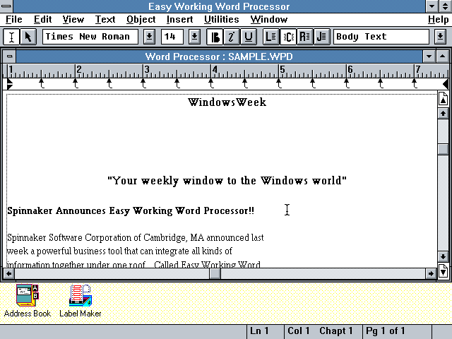 Easy Working for Windows 1.1 - Edit